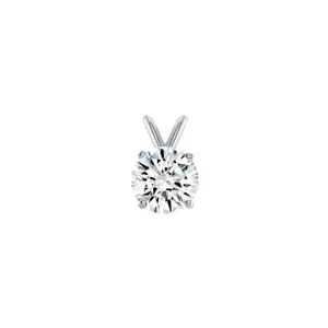 0.25 Ct - 0.75 Ct Round Real 14K White Gold Lab Grown Diamond Solitaire Pendant - Picture 1 of 4