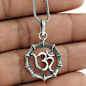 925 Sterling Silver Handcrafted Jewelry Pendant OM T51 - Picture 1 of 4
