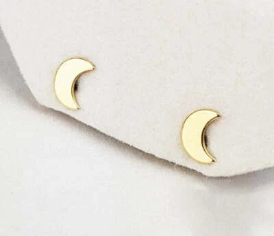Серьги-луны из желтого/белого/розового золота 14 карат с откидной спинкой. - Изображение 1 из 4