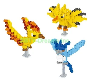 Juego de 3 mini bloques de construcción educativos hágalo usted mismo modelo Moltres, Zapdos, Articuno - Imagen 1 de 2