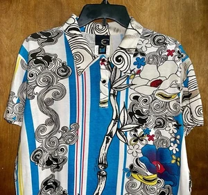 Just Cavalli Crazy Art Designer Shirt Herren Größe 56 Large - Bild 1 von 22