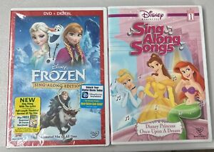 Lot Of 2 DVD-Disney Princess Sing Along Songs Vol.1  & Sealed! Frozen Sing Along