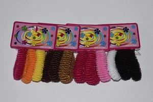 Set of 12 Colourful Stretchy Elastic Hair Bands Bobbles Hairbands Ponytails - Picture 1 of 5
