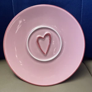 Starbucks 2006 Plate Heart Embossed Pink 6.75" Saucer Dessert Valentines Day - Picture 1 of 4