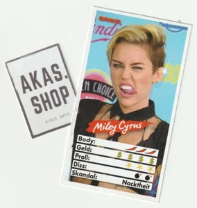 Miley Cyrus 2013 BRAVO German Star-Card Trading Card ULTRA RARE 9,3 x 5,2 cm - Bild 1 von 2