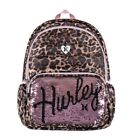 Hurley Leopard Print Backpack Flip Sequins Pocket Pink Fits 13” Laptop 
