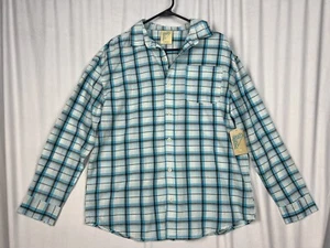 There Abouts Shirt Turquoise Plaid Long Sleeve Button Up Size XL - Picture 1 of 8