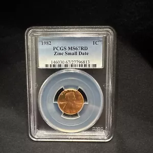 1982-D Lincoln Memorial Cent Penny PCGS MS67 RD Zinc Small Date - Picture 1 of 2