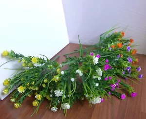 Artificial Plastic Small Flower Grass Home Garden Wedding Decoration (set of 5) - Picture 1 of 3