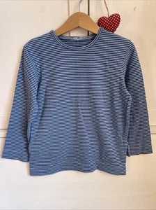 Dawanda Etsy Shirt Langarmshirt Gr. 116 Ringelshirt Streifen Blau Hellblau Basic - Bild 1 von 3