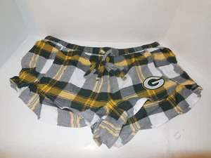 New Green Bay Packers NFL Women's Gameday Lounge Shorts Plaid Soft Loose Fit Med - Picture 1 of 2