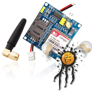 SIM900A GPRS GSM 2G Modul RS232 UART TTL MAX3232 Set +90°Antenne +JST-XH Adapter - Bild 1 von 4