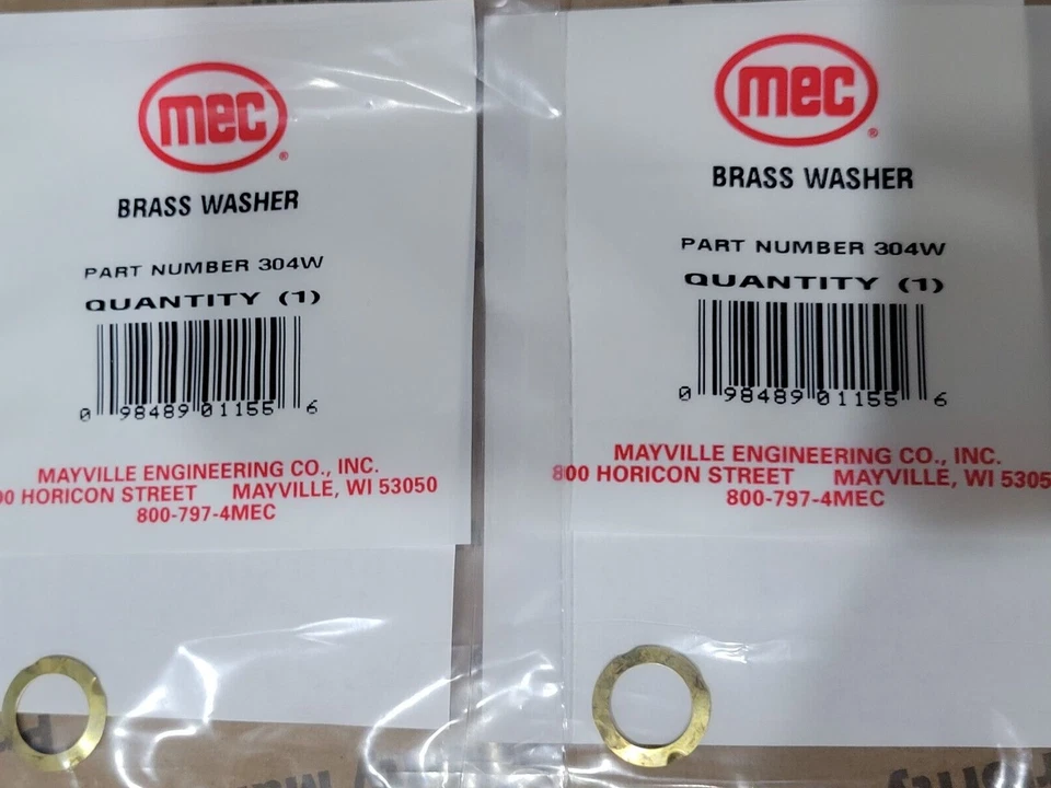 Mec Brass Washer 304W count of  2 - Image 1 of 1