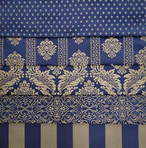 Stoff Möbelstoff Profi- Polsterstoff Meterware Biedermeier Barock royalblau - Bild 1 von 13