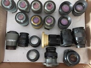 Lot of 19 piecesLens for Soviet Military Binocular, Unknown condiotion
