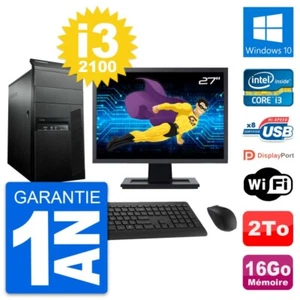PC tour LENOVO M91p Bildschirm 27 " Intel i3-2100 RAM 16Go Scheibe 2To Windows - Bild 1 von 3