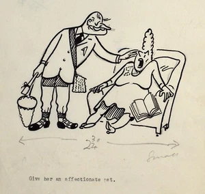Alan d'Egville (1891-1951) Ink illustration. Fishing 'rules about your wife' - Picture 1 of 3