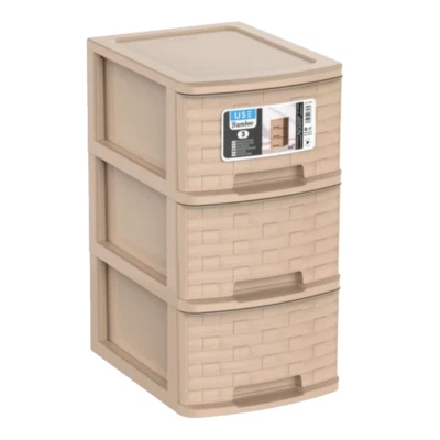 Cajonera de Plástico  A4 Organizador 3 Cajones  26x35x50 Arena - Imagen 1 de 3