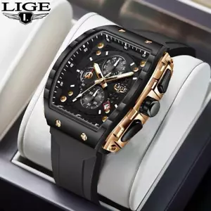 Orologio da Polso Quarzo Sport Silicone Quadrato Moderno Multicolore Impermeabile Uomo Regalo - Foto 1 di 29