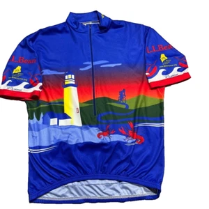 VOmax Maine L.L. Bean Cycling Jersey Mens XL 1/2 Zip Pockets Lobster Bike - Picture 1 of 8