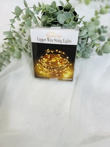 New in Box Multi- Adapter Warm White Copper Wire String Lights USB With Remote - Picture 1 of 4