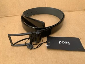 Hugo Boss Mujer Cirano Charol Cinturón Negro 85cm (se adapta a 31-33”) Nuevo - Imagen 1 de 6