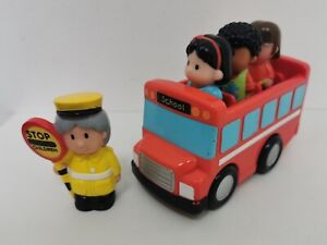 ELC Happyland Small Red School Bus - Lollypop Person & 3 figures