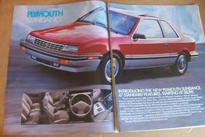 Original 1989 Plymouth Sundance 2-seitige Zeitschriftenanzeige - Bild 1 von 1