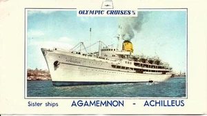 Brozado de crucero Agamenón-Aquiles original 1960 línea de cruceros - Imagen 1 de 5