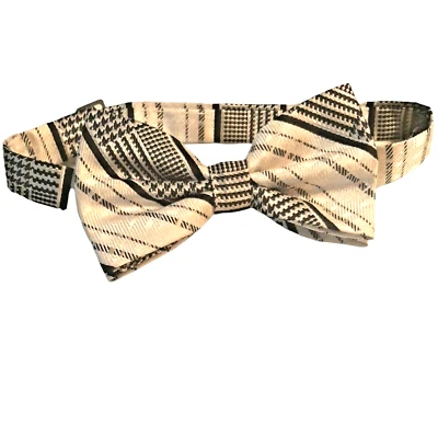 Черно-белый клетчатый галстук-бабочка от Stacey Adams регулируемый выпускной - Изображение 1 из 4