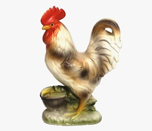 Statuetta Gallo Vintage Ceramica Porcellana Giappone - Foto 1 di 8