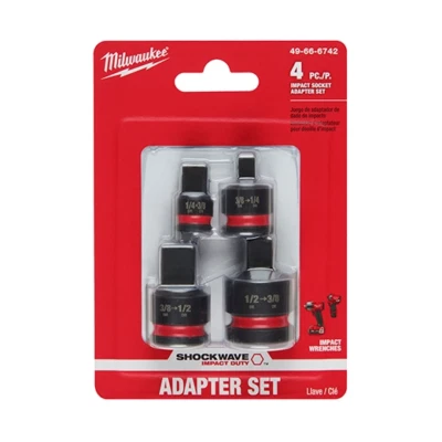 Milwaukee 49-66-6742, 4 Pc. Shockwave Impact Socket Adapter Set - New - Image 1 of 2