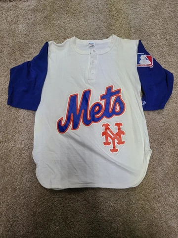 Vintage Single Stich Mens L Champion NYM New York Mets MLB 1/2 Sleeve T-Shirt Cover