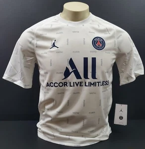 Nike PSG X Jordan 4th Pre Match Jersey, White/Navy, Size S - Imagen 1 de 12