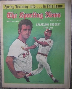March 6, 1976 The Sporting News - Sparkling Encore? Boston Red Sox Fred Lynn - Picture 1 of 2