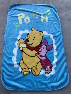 Vintage Disney Crown Crafts Winnie the Pooh Piglet Bug Fleece Baby Blanket Rare! - Image 1 of 4