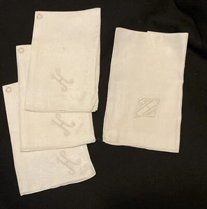 Set Of 4 NEW Vintage Handkerchiefs MEN’S Rolled Hem Linen Monogram H - Picture 1 of 7