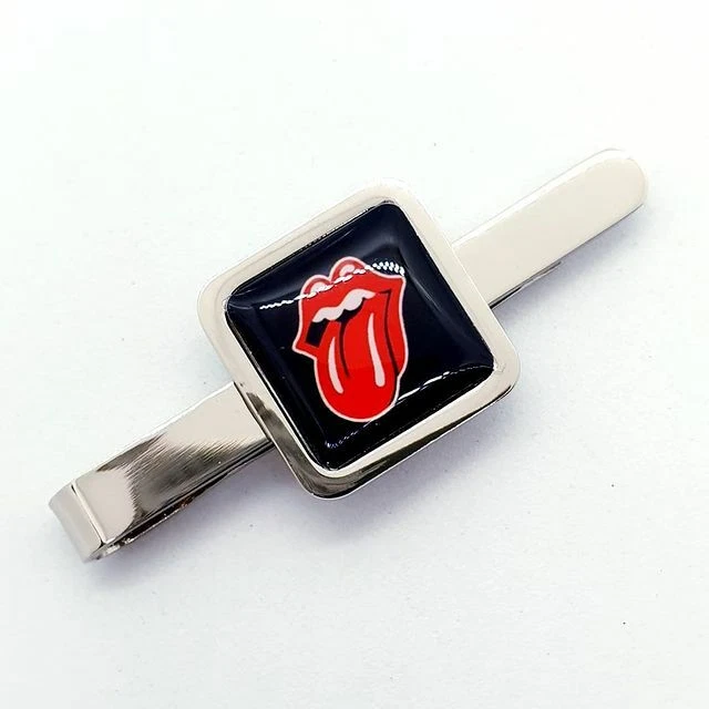 Unique! ROLLING STONES TONGUE TIECLIP chrome MICK JAGGER music ROCK & ROLL cool - Image 1 of 1