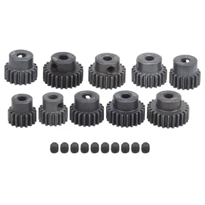 RC Motor Gear, 10Pcs/Set 16T-25T 7075 48P Steel Black Pinion for 1/8 1/10 Bru... - Picture 1 of 9