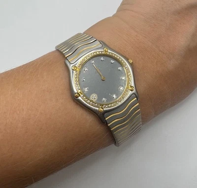 Женские часы Ebel Classic Wave золото 24 карата бриллианты нержавеющая сталь - Изображение 1 из 4