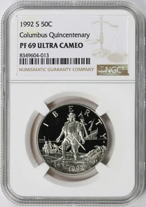 1992-S 50c Columbus Quincentenary Commemorative Half Dollar NGC PF69UCAM - Picture 1 of 4