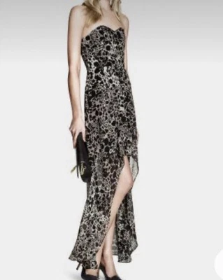 NWT H&M Chiffon Strapless Dress Size:8 animal print multicolor - Image 1 of 4