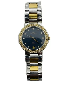 Reloj de cuarzo suizo Baume & Mercier Riviera 5131.050 oro 18k/SS bisel de diamantes - Imagen 1 de 11