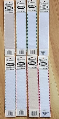 Lot of 8 BUCILLA Ribband Bookmarks 9" x 1 7/8" 14 Count Cross Stitch Variety - Image 1 of 4