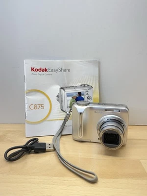 Kodak EasyShare C875 8.0MP Digital Camera - Silver TESTED WORKS - Image 1 of 4