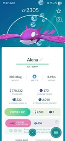Pok&eacute;mon GO Shiny Kyogre Origin Pulse Legacy Move ✨️ Read Description 💫