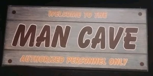 Rustic Wooden, Welcome To The man Cave Authorized Personal Only. Gift For Him. - Picture 1 of 3