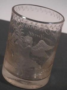 vo2/9 Biedermeier Freundschaftsglas mit Engel 19. Jahrhundert - Picture 1 of 7