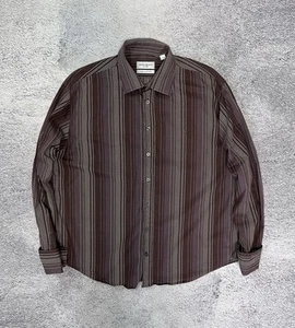 Yves Saint Laurent Men’s Shirt Long Sleeve Striped Multicolor Vintage Size XL - Picture 1 of 19
