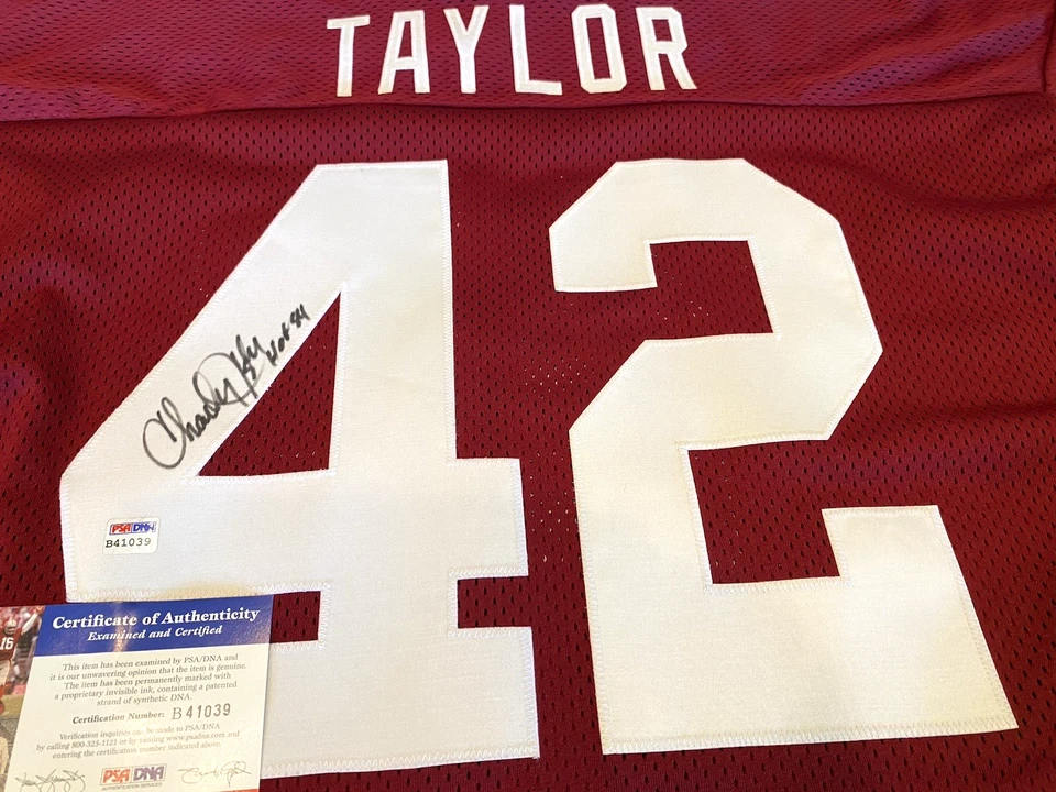 Футболка с автографом Чарли Тейлора (HOF 84) Redskins -подлинная PSA #B41039 - Изображение 1 из 4